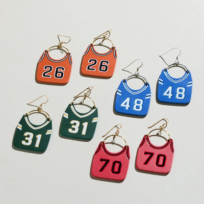 Custom Basketball Jersey Earrings