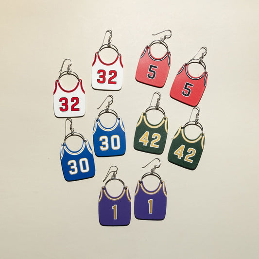 Custom Basketball Jersey Earrings