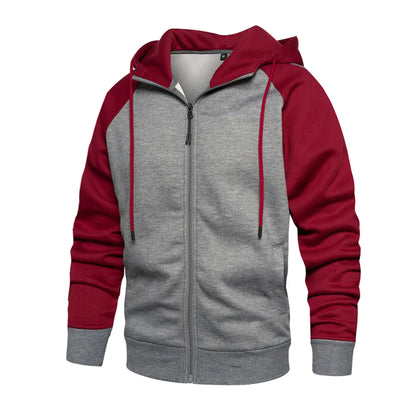 Men's Retro Hooded Zipper Cardigan Sweatshirt Top