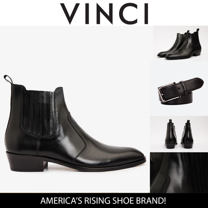 The Sorhag Black Leather Dress Men Boot