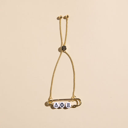 Delta Phi Epsilon Sorority Safety Pin Bracelet - Officially Licensed