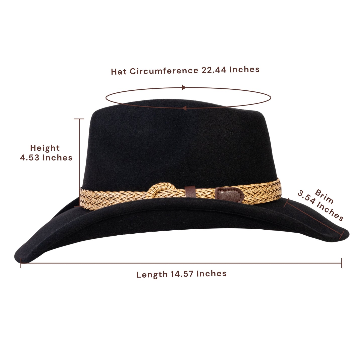 Dusty Trail Black Felt Cowboy Hat