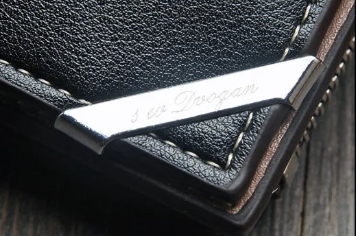 Vertical Buckle Wallet with Zipper Closure