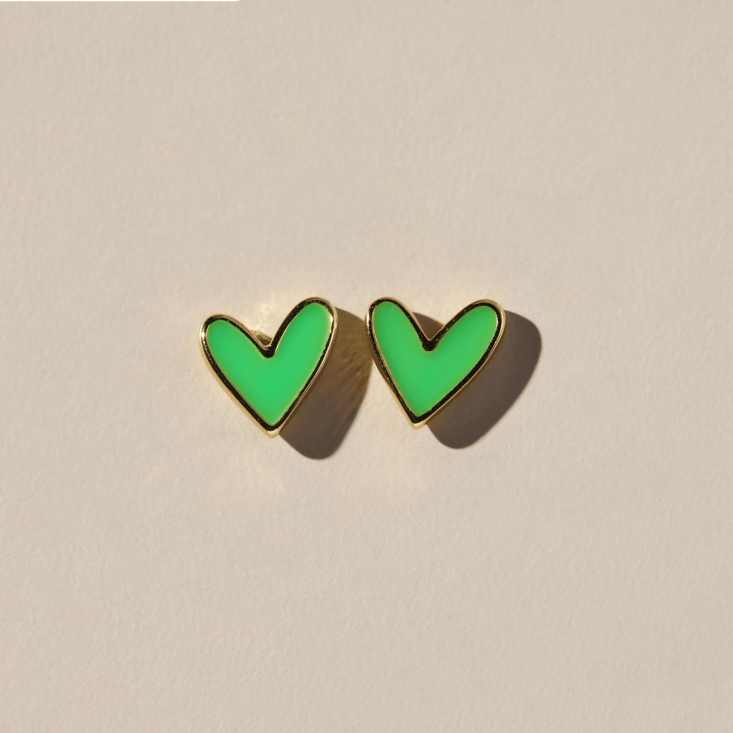 Electric Green Sweetheart Studs