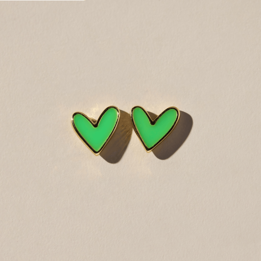 Electric Green Sweetheart Studs