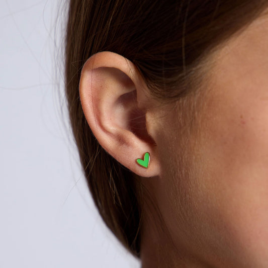 Electric Green Sweetheart Studs