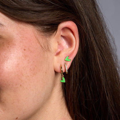 Electric Green Sweetheart Studs