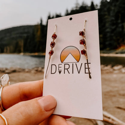 Ember Glow Garnet Threader Earrings