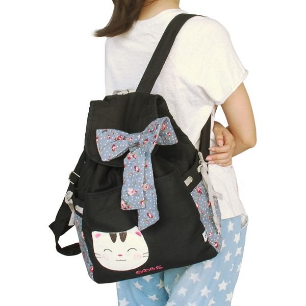 [Endless Love] Fabric Art School Backpack Outdoor Daypack