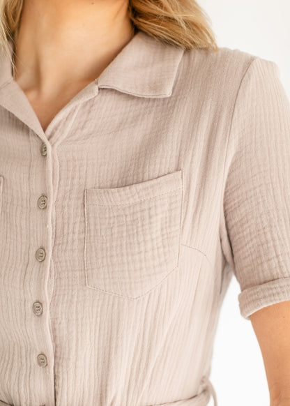 Essential Gauze Shirt Dress - FINAL SALE