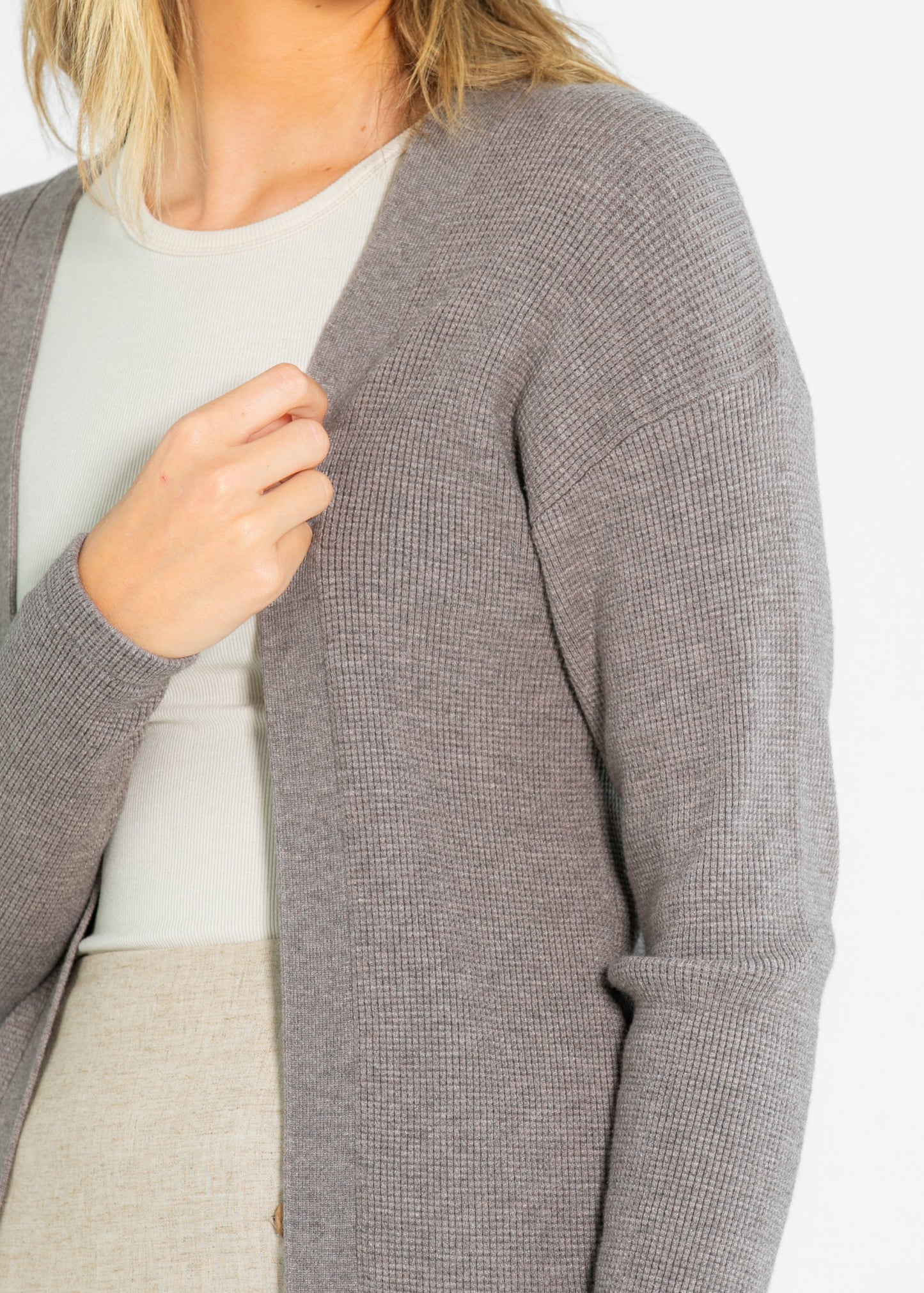 Essential Waffle Knit Cardigan - FINAL SALE
