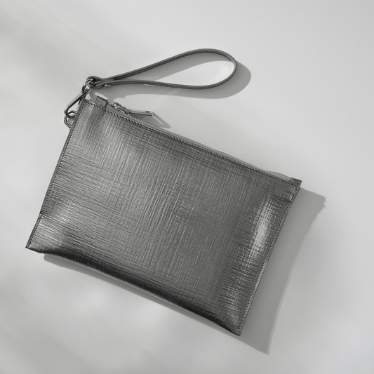 Etched Silver Prima Wristlet