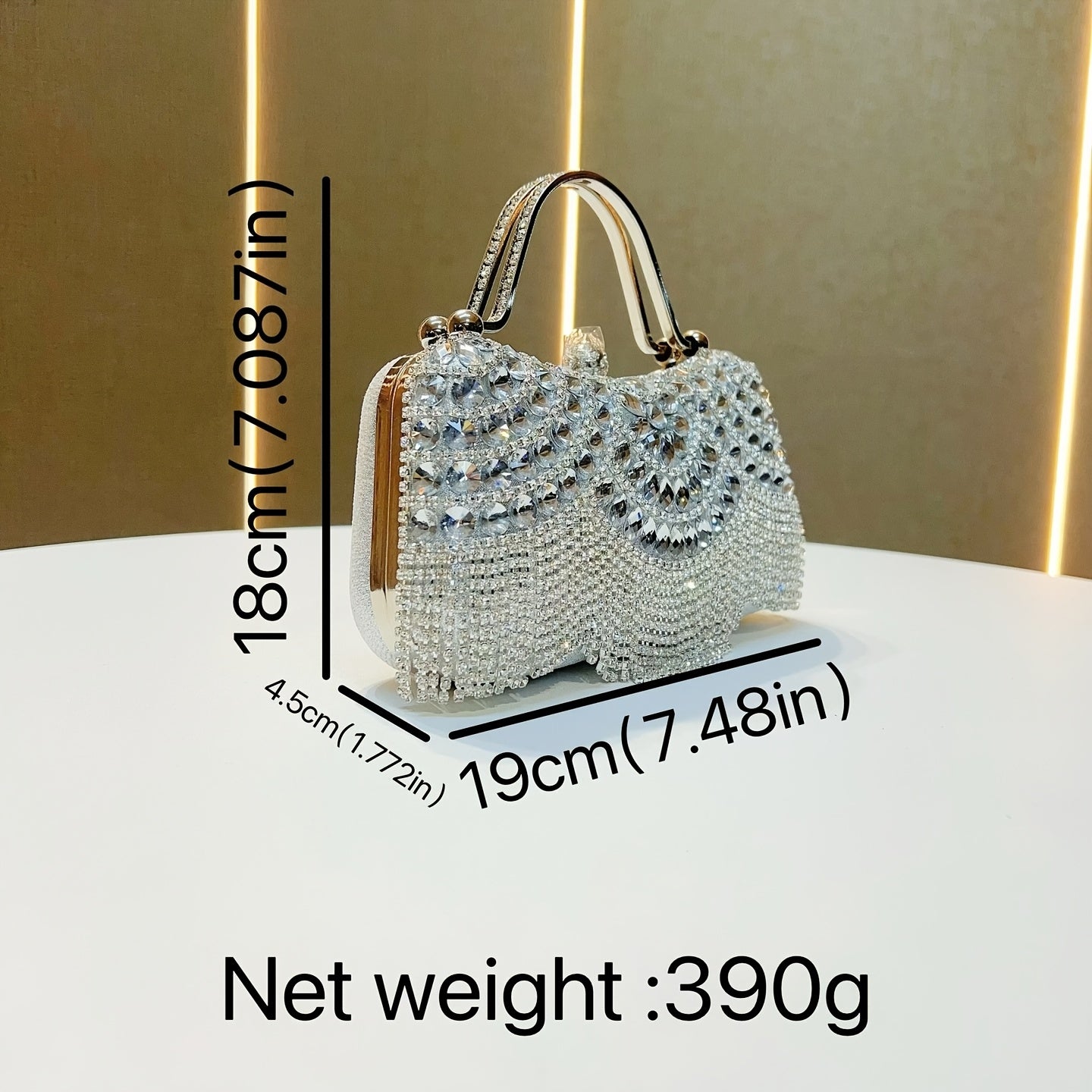 Luxury 4pc Evening Dress Set Gown Bag Jewelry