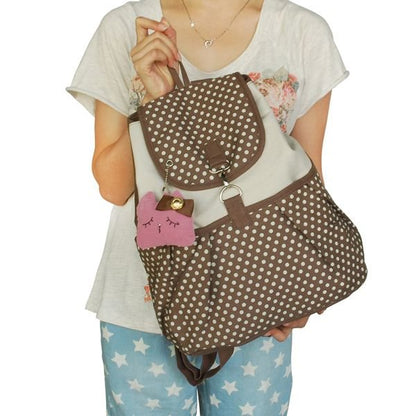 [Forest Girl] Fabric Art School Backpack Outdoor Daypack