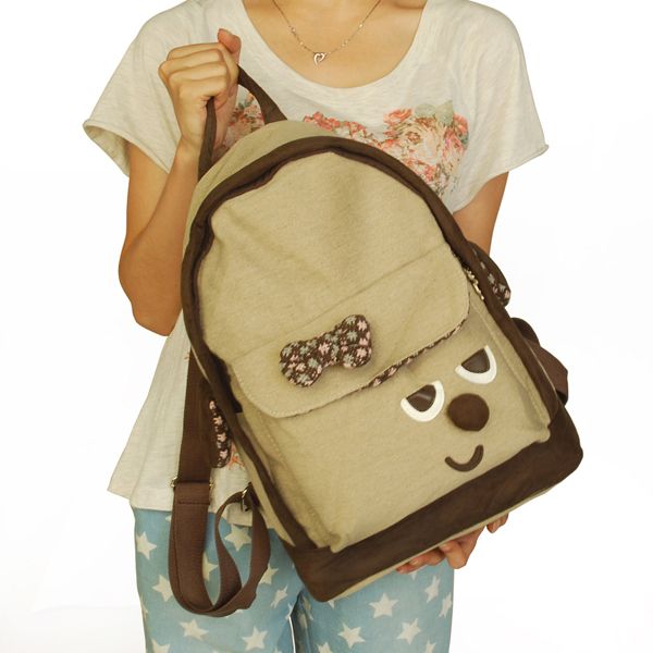 [Funny Life] Fabric Art School Backpack Outdoor Daypack