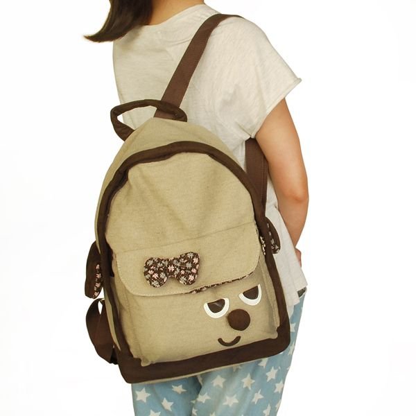 [Funny Life] Fabric Art School Backpack Outdoor Daypack