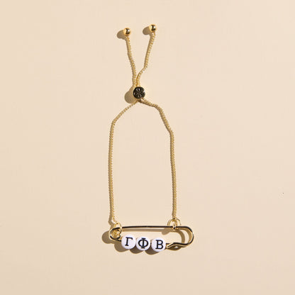 Gamma Phi Beta Sorority Safety Pin Bracelet - Officially Licensed