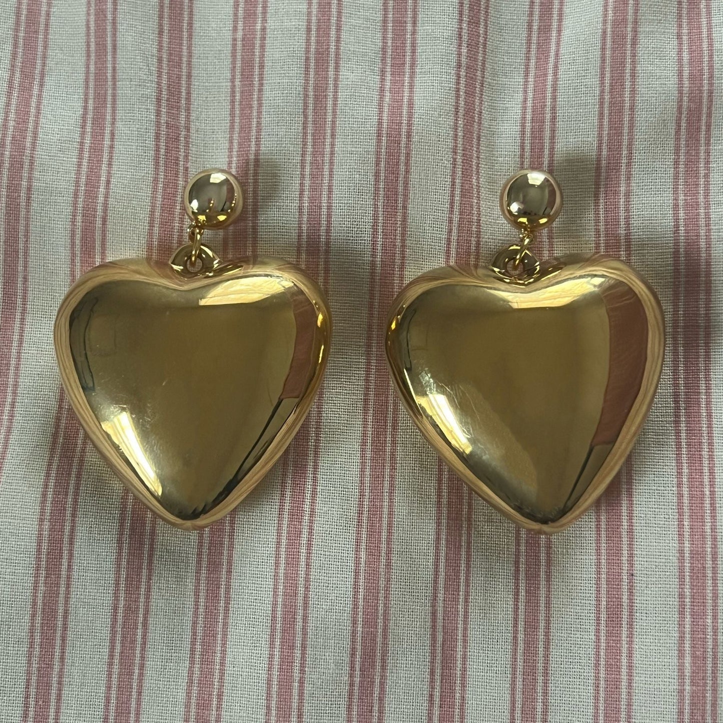 Gold Bubble Heart Statement Earring