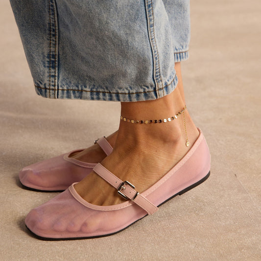 Gold Sequin Chain Anklet