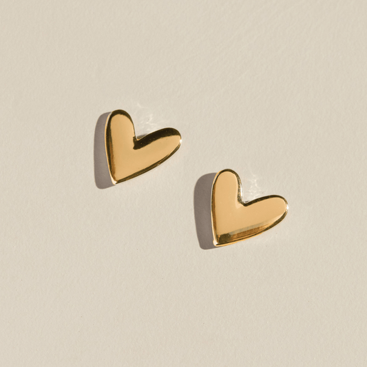 Gold Sweetheart Studs