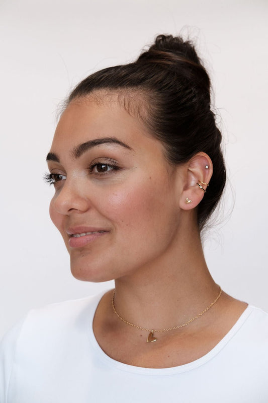 Gold Sweetheart Studs
