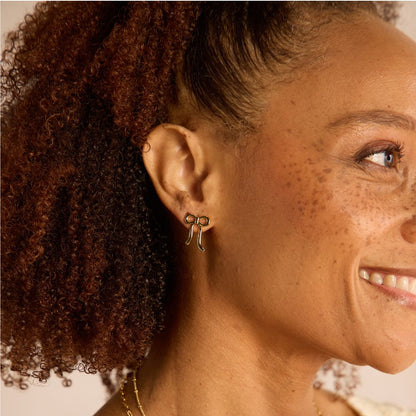 Gold Vintage Bow Studs