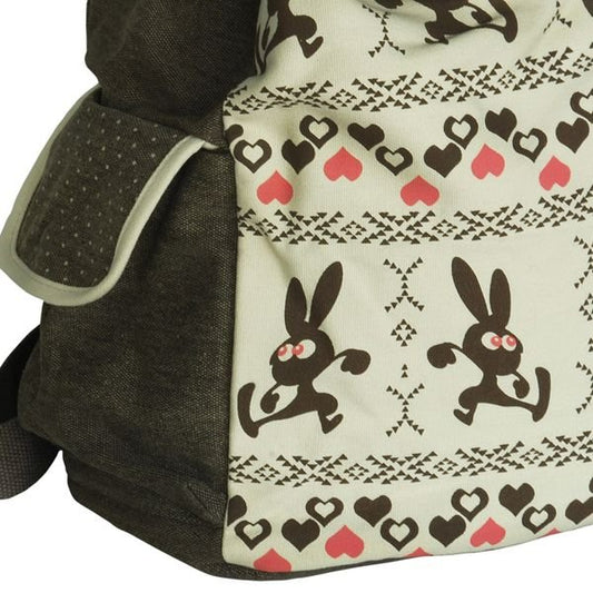 [Happy Trip] Fabric Art School Backpack Outdoor Daypack