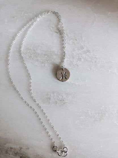 Astrology Hand Stamped Coin Necklace