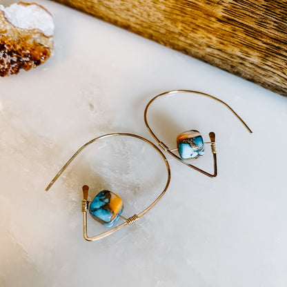 Spiny Oyster Turquoise Ear Threaders