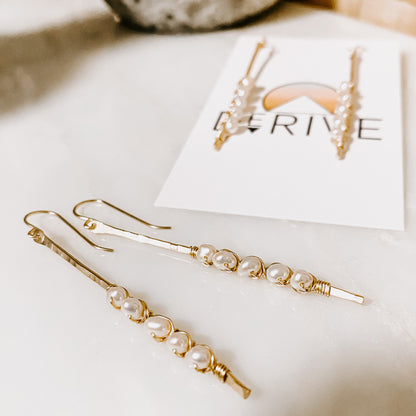 Sticks and Stones - Pearl Stick Earrings
