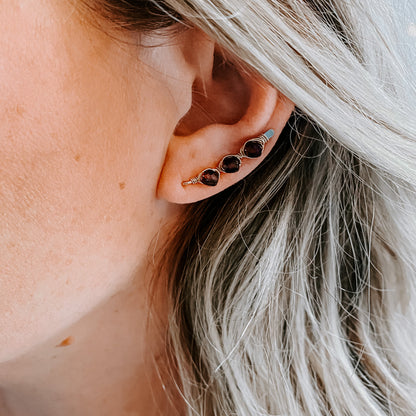 Garnet Ear Climbers