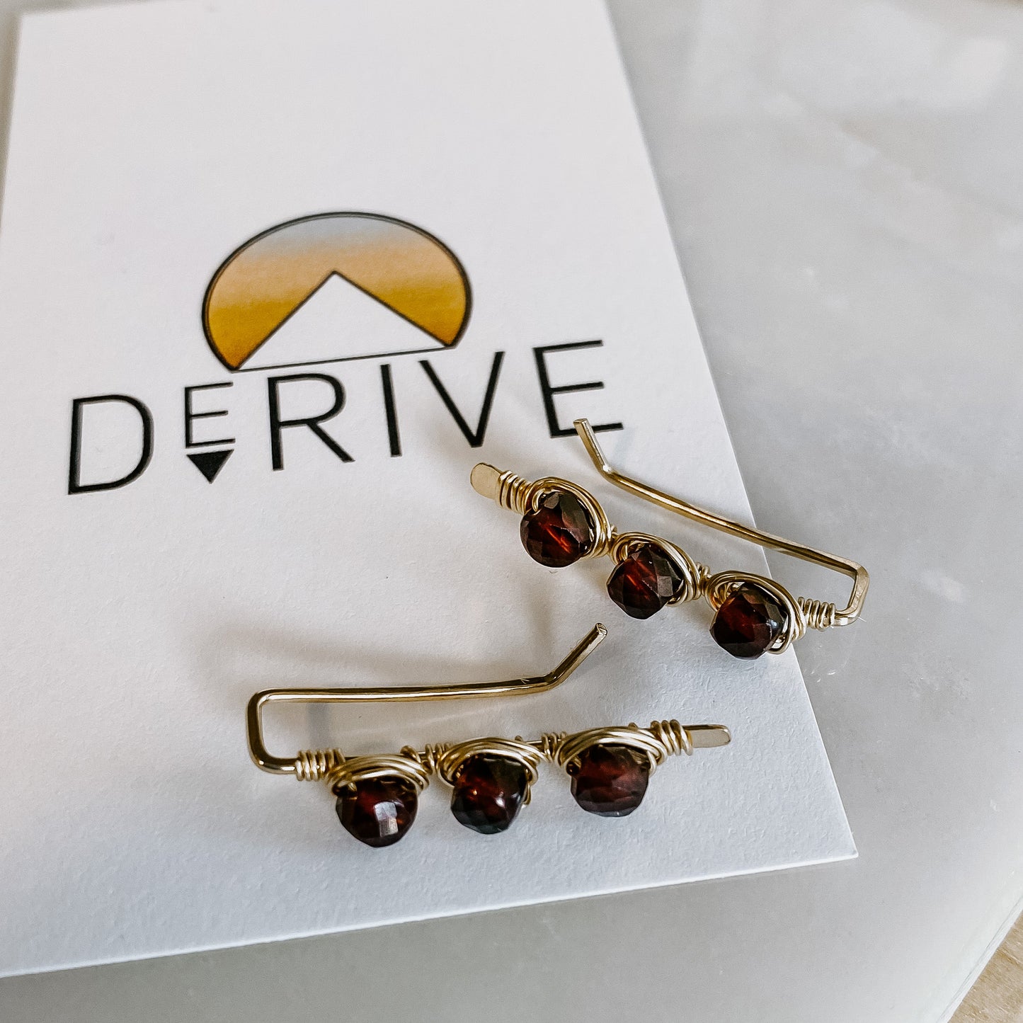 Garnet Ear Climbers