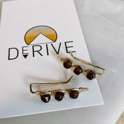 Garnet Ear Climbers