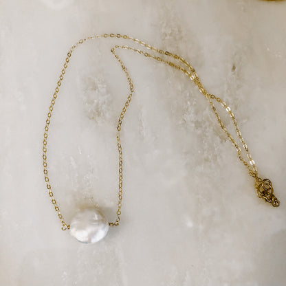 Freshwater Pearl Coin Necklace