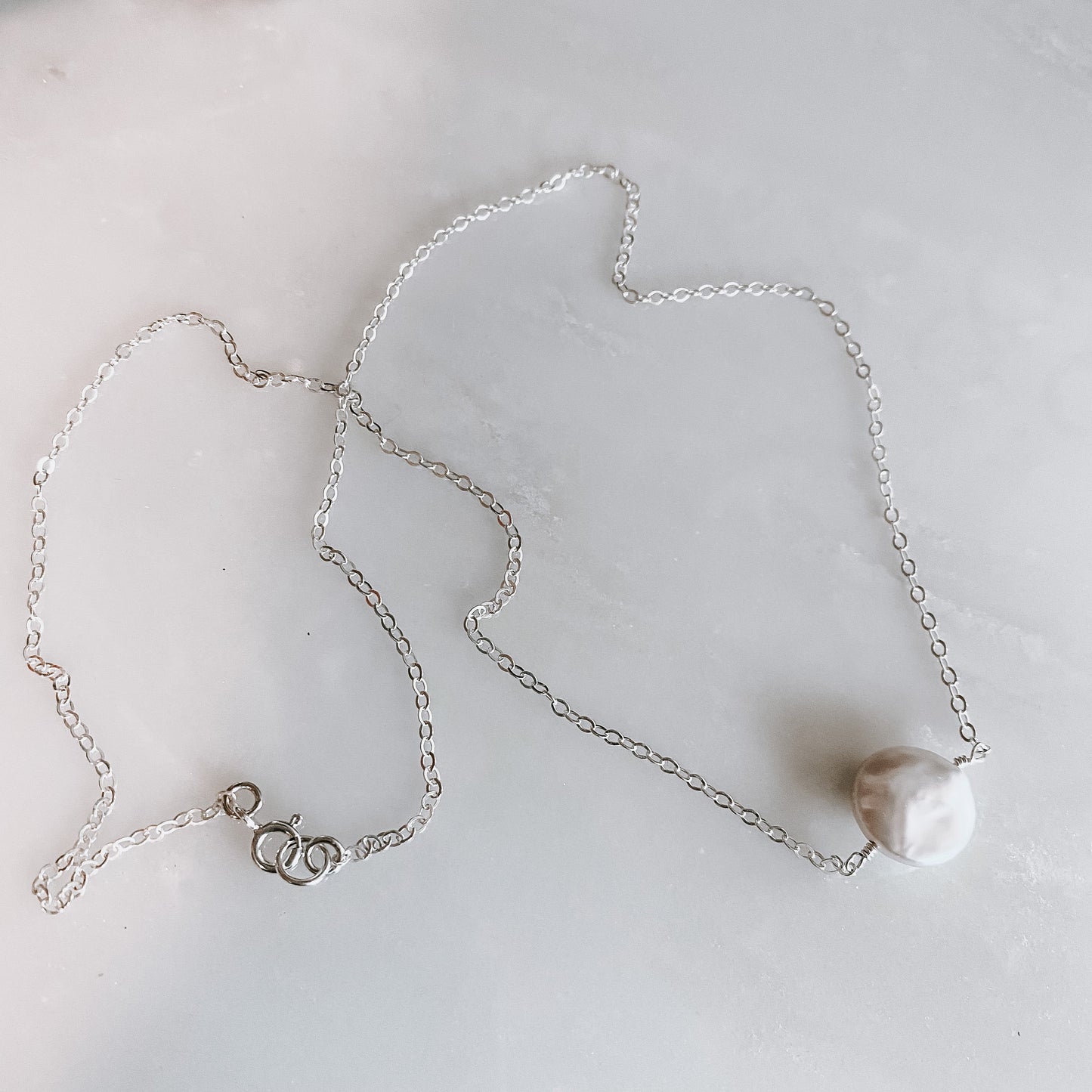Freshwater Pearl Coin Necklace
