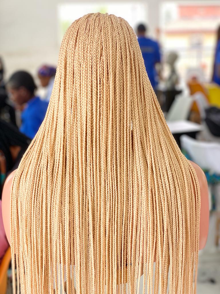 Shade Knotless In Premium Blond, Human Hair Swiss Full Lace, Tailbone, Glueless