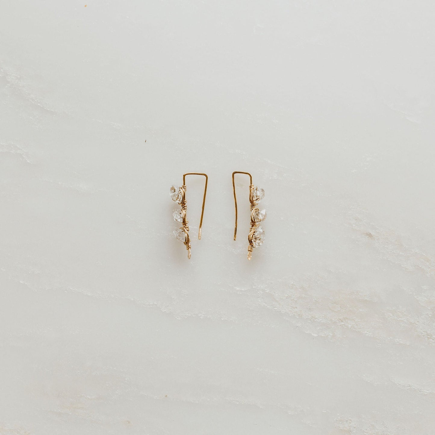 Herkimer Diamond Ear Climbers