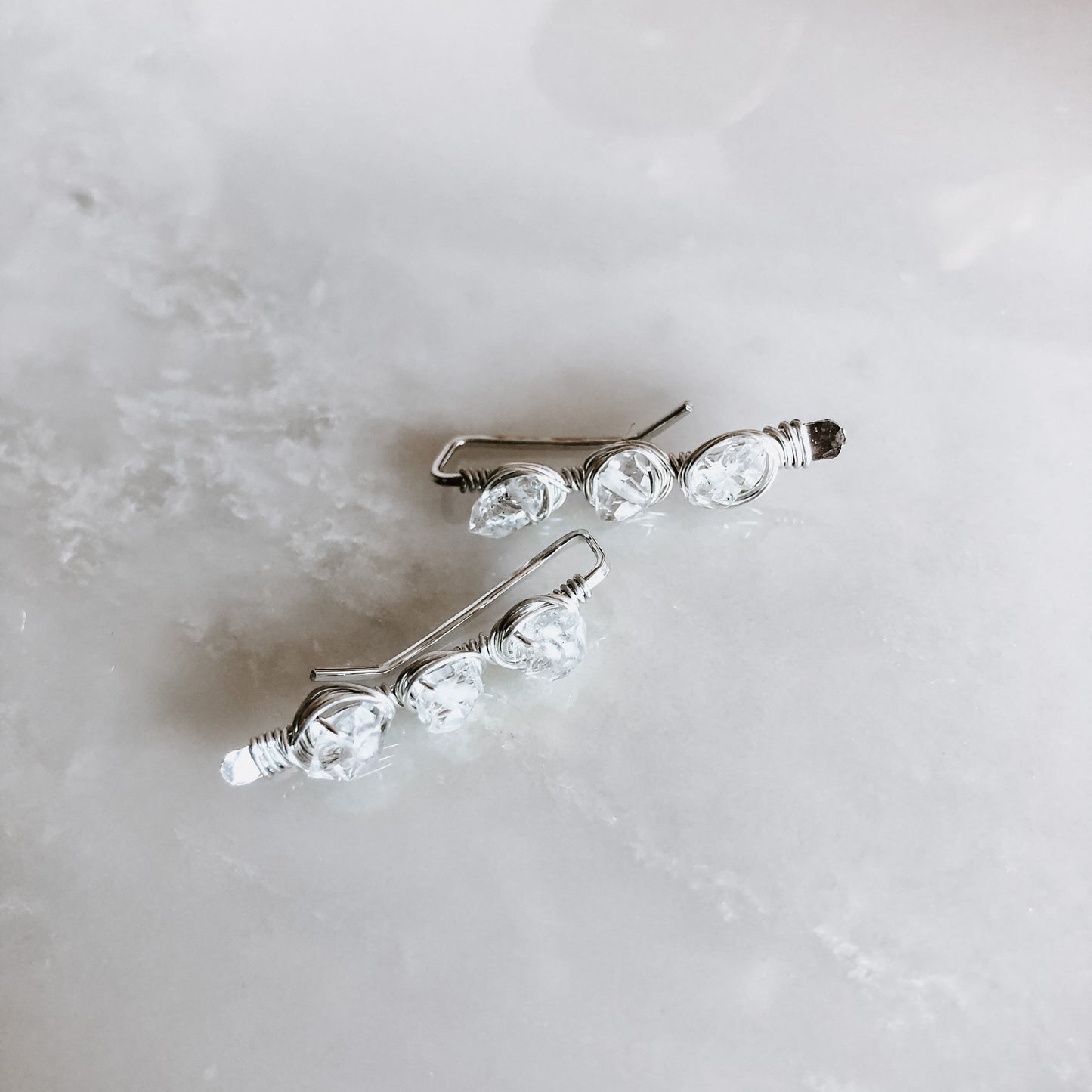 Herkimer Diamond Ear Climbers