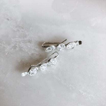 Herkimer Diamond Ear Climbers