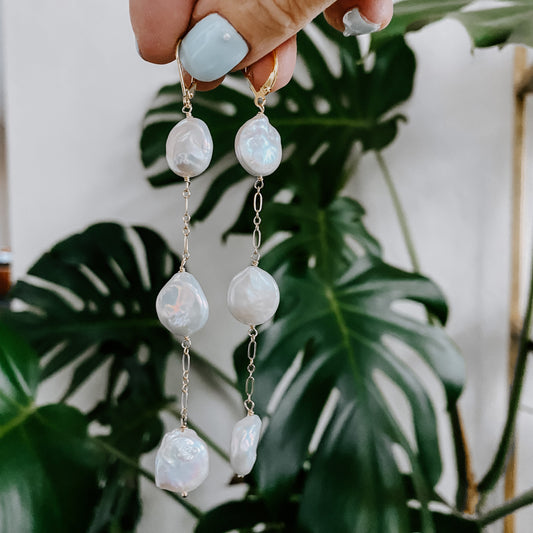 Coin Pearl Earrings