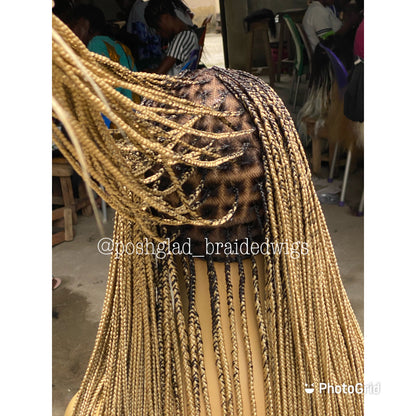 Scalp-looking Knotless Braid Wig, Full Lace, color 22