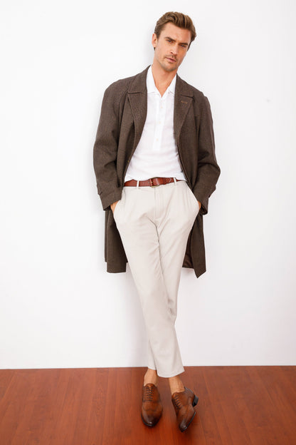 The Roma Tan Leather Wingtip Oxford Men Shoe