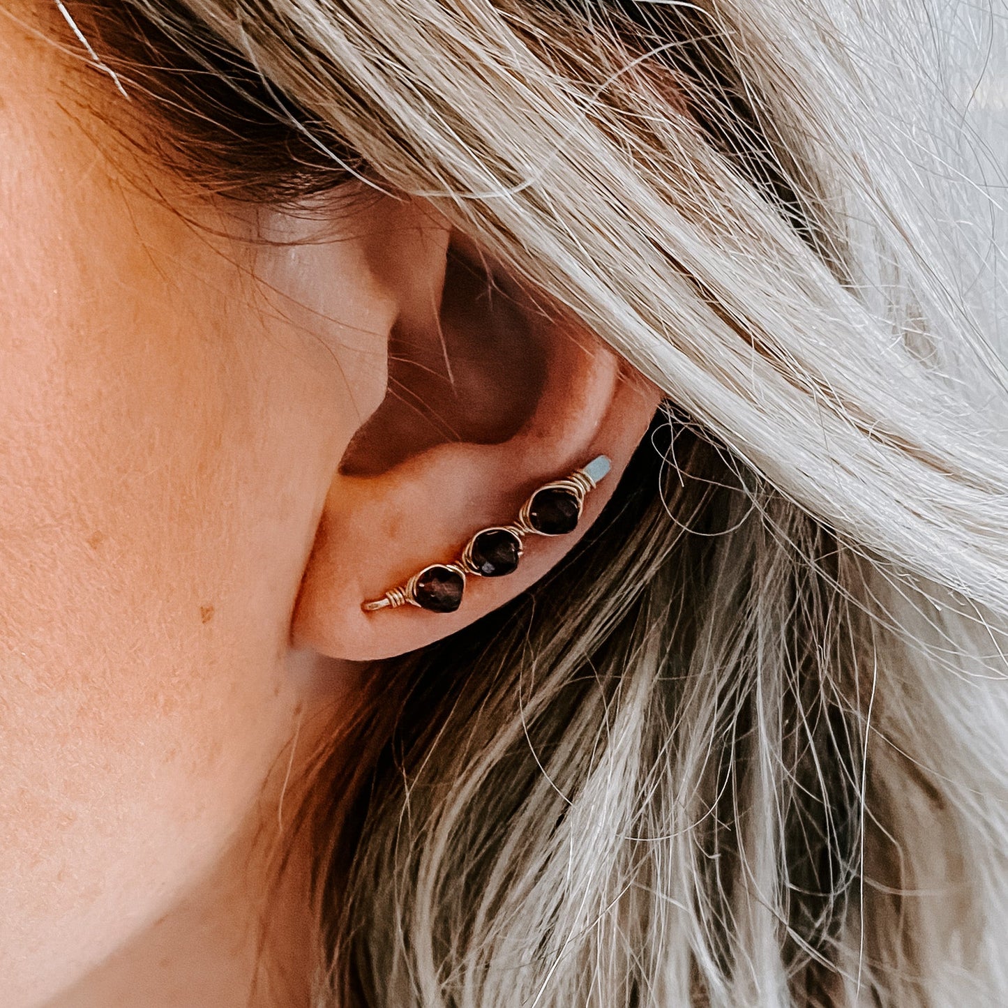 Garnet Ear Climbers