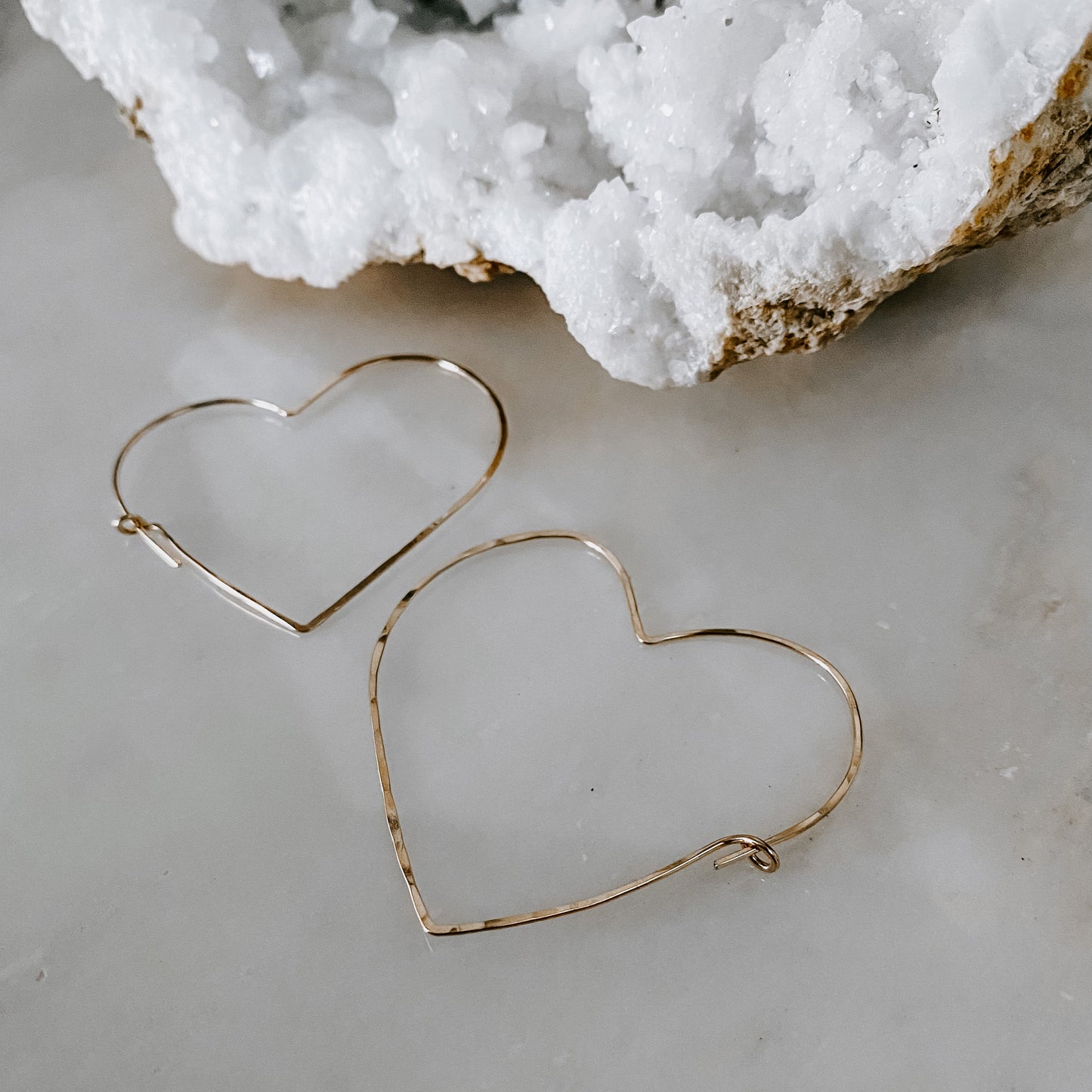 Large Heart Threader Earrings