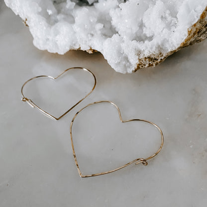 Large Heart Threader Earrings