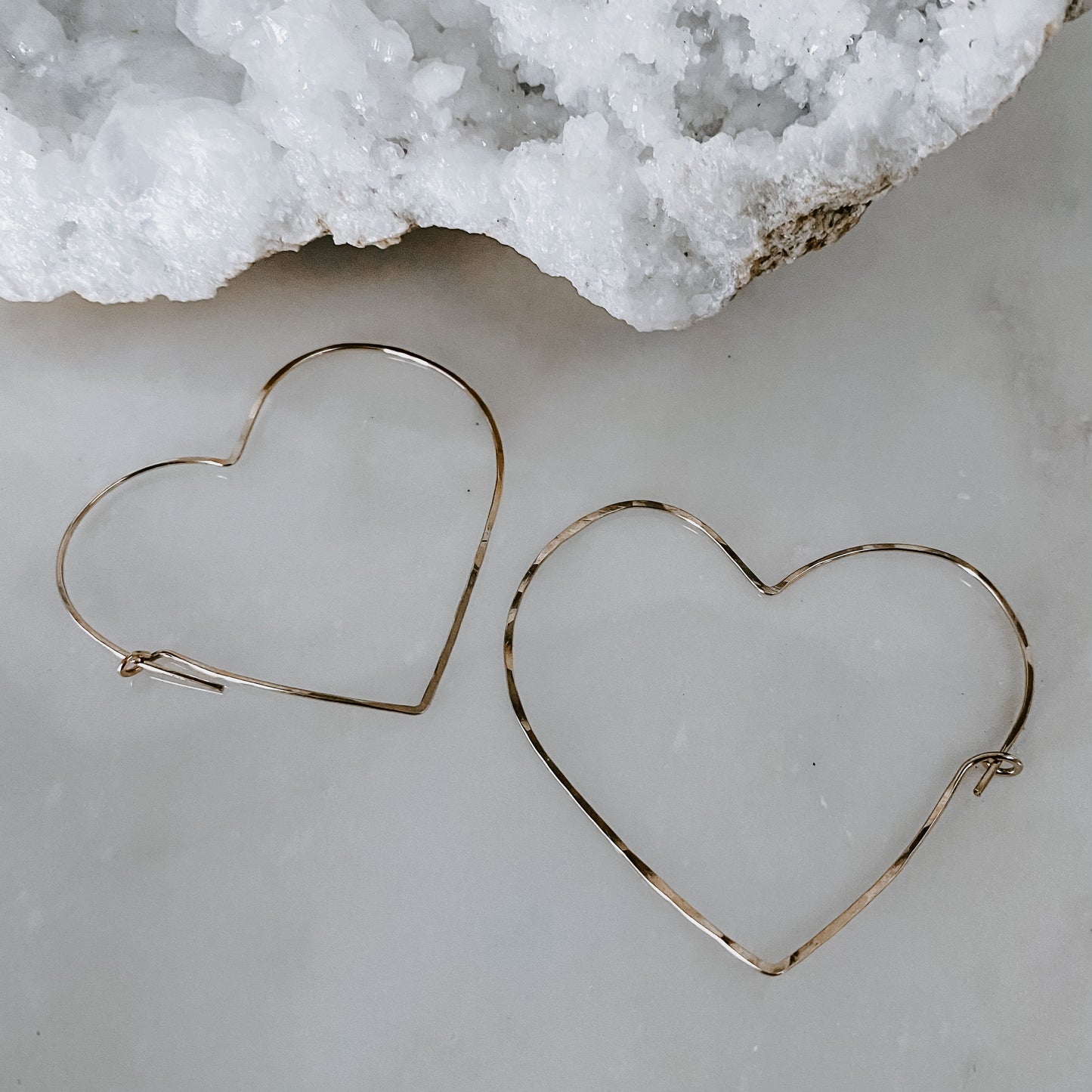 Large Heart Threader Earrings