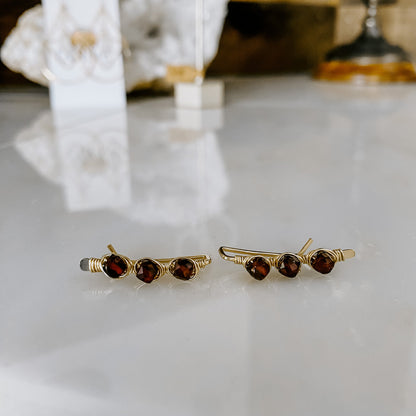 Garnet Ear Climbers