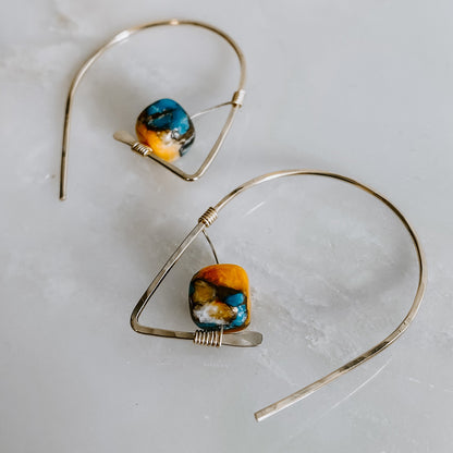 Spiny Oyster Turquoise Ear Threaders