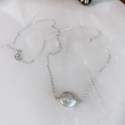 Freshwater Pearl Coin Necklace