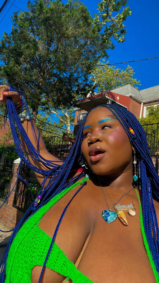 Shade knotless (PREMIUM BLUE) cost extra $50 for calf length